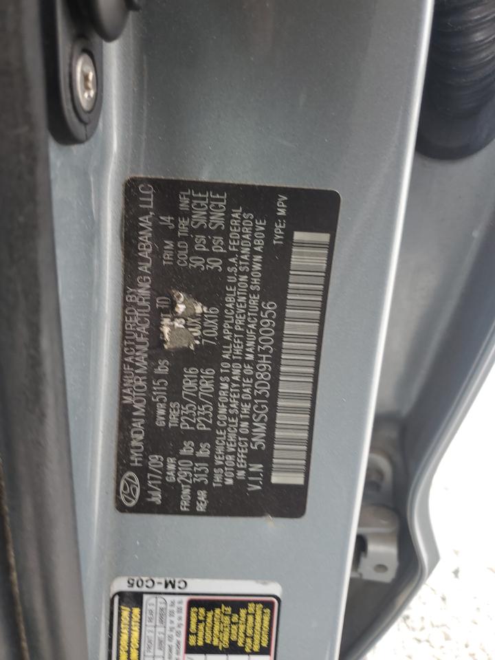 2009 Hyundai Santa Fe Gls VIN: 5NMSG13D89H300956 Lot: 86312505