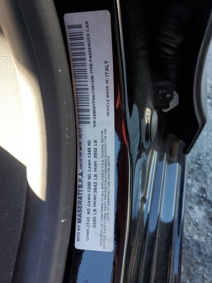 2018 Maserati Quattroporte S VIN: ZAM56YPA4J1281406 Lot: 87475275