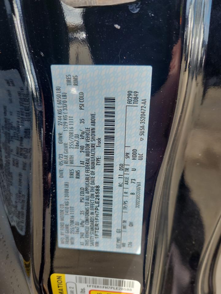 2023 Ford Ranger Xl VIN: 1FTER1FH7PLE28588 Lot: 90815985