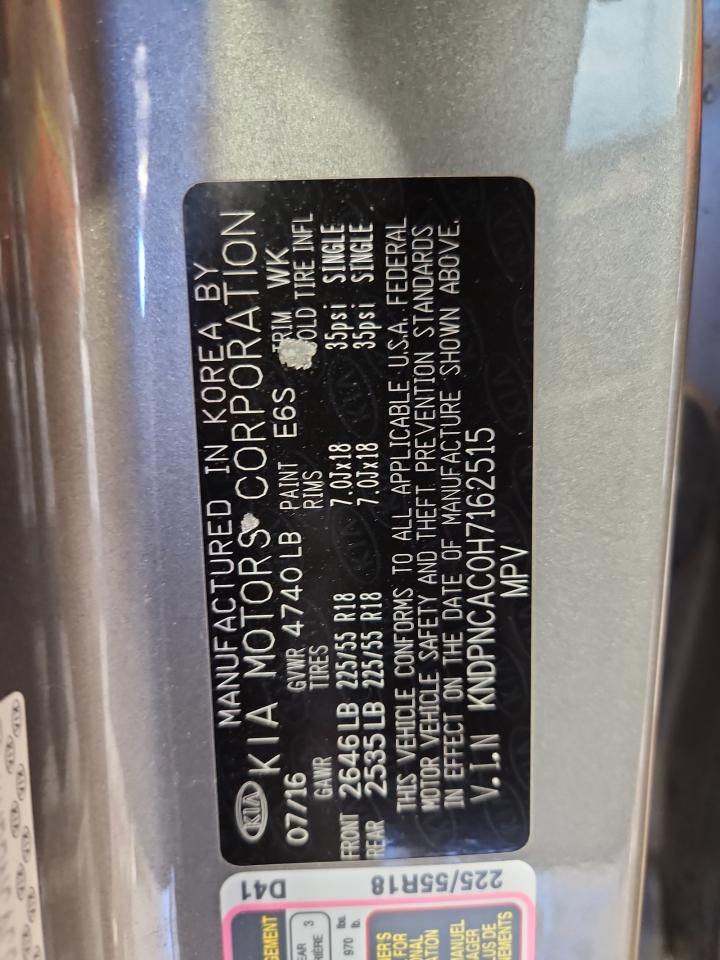 2017 Kia Sportage Ex VIN: KNDPNCAC0H7162515 Lot: 85005295