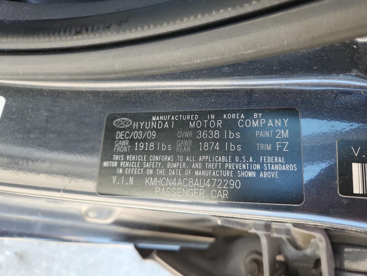 2010 Hyundai Accent Gls VIN: KMHCN4AC8AU472290 Lot: 85366745