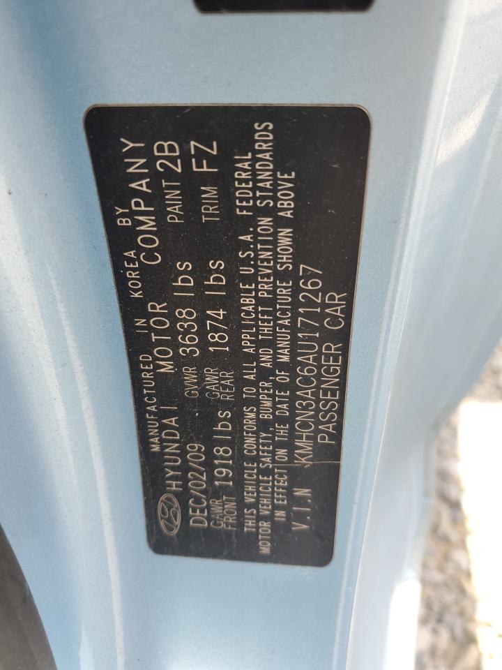 2010 Hyundai Accent Se VIN: KMHCN3AC6AU171267 Lot: 82374655