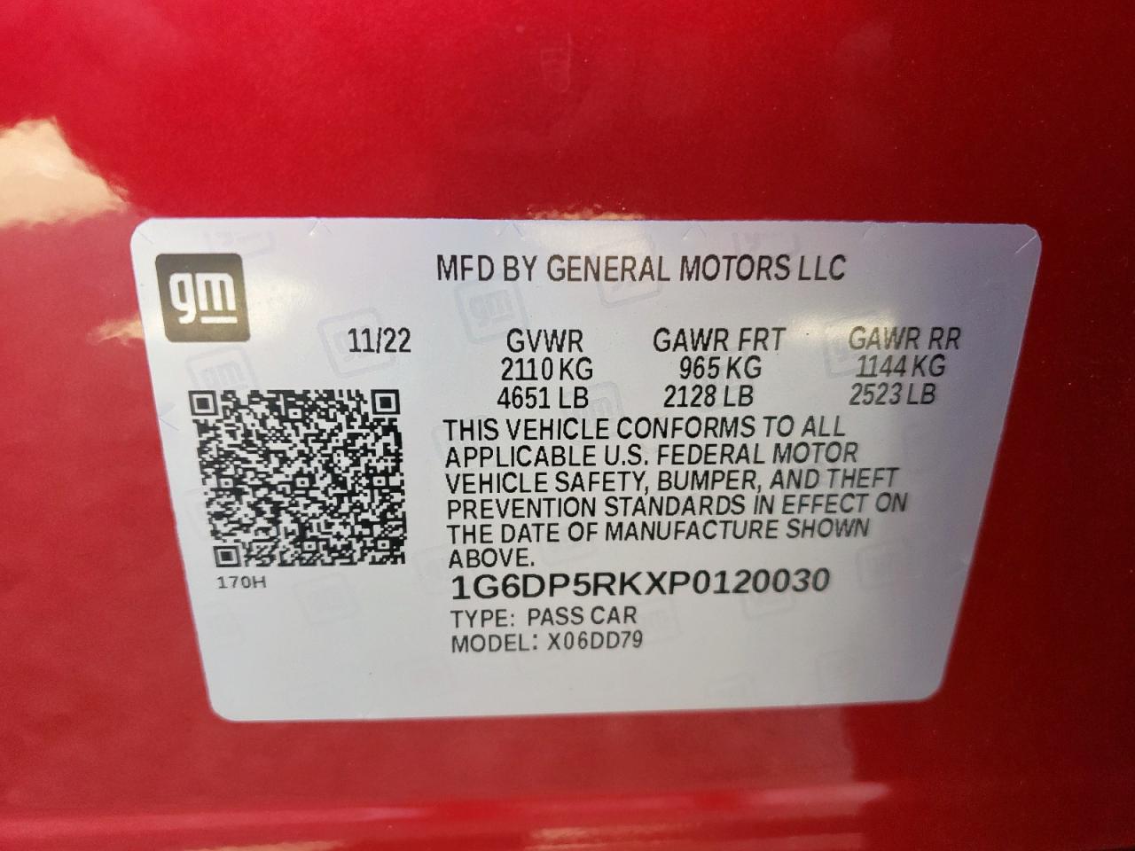 2023 Cadillac Ct5 Sport VIN: 1G6DP5RKXP0120030 Lot: 80326565