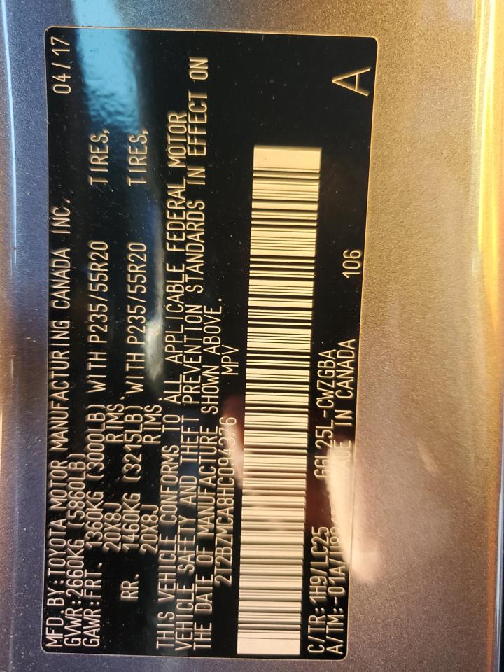 2017 Lexus Rx 350 Base VIN: 2T2BZMCA8HC094376 Lot: 87087955