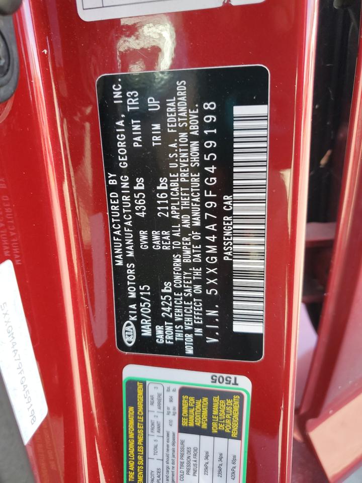 2015 Kia Optima Lx VIN: 5XXGM4A79FG459198 Lot: 81988255