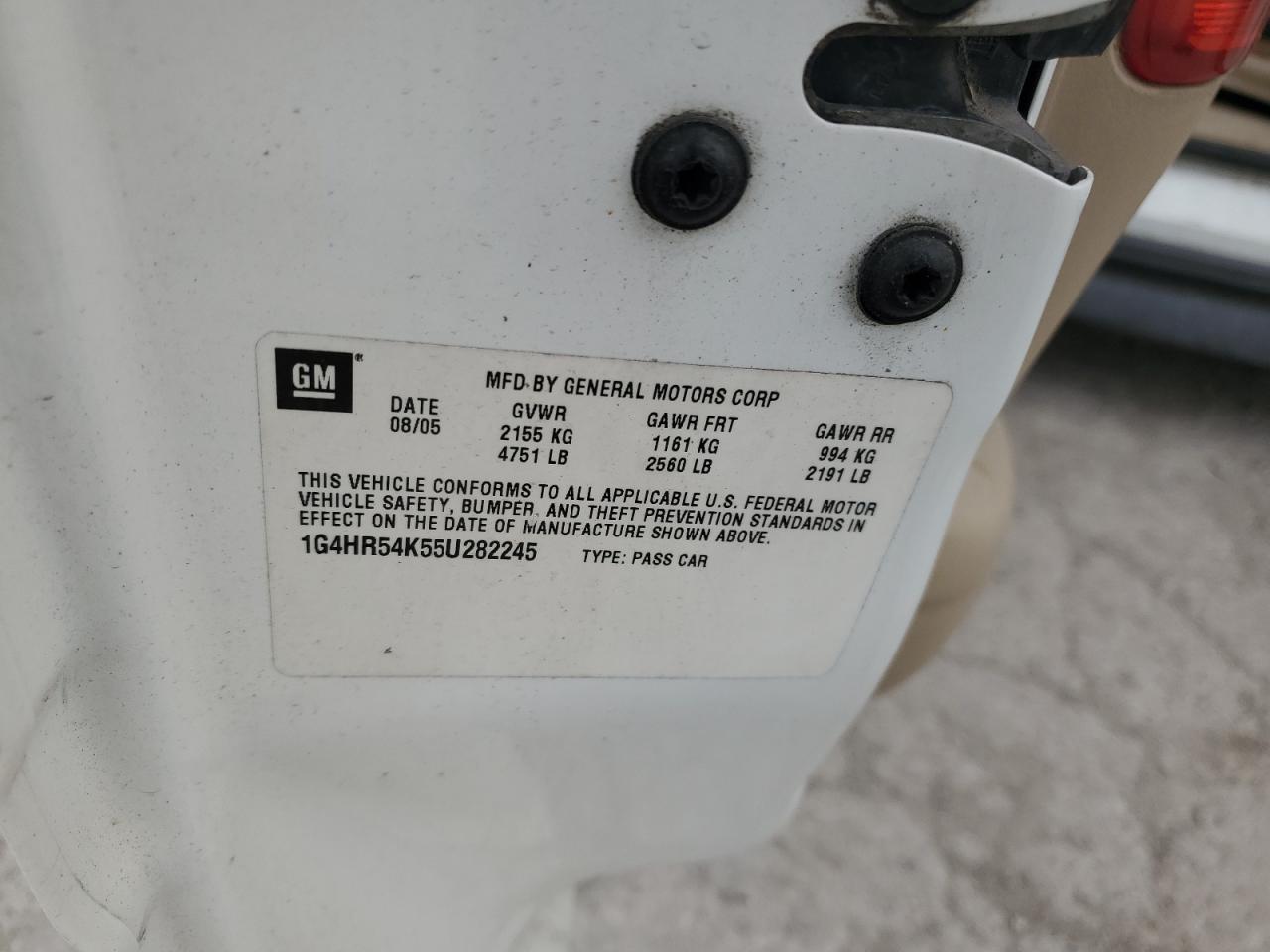 2005 Buick Lesabre Limited VIN: 1G4HR54K55U282245 Lot: 87414765