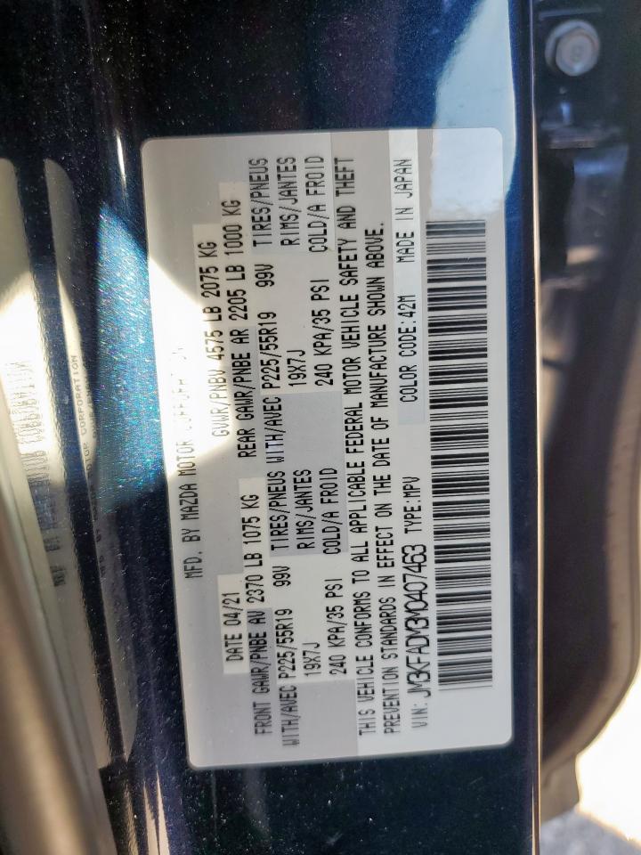 2021 Mazda Cx-5 Grand Touring VIN: JM3KFADM3M0407463 Lot: 85584395