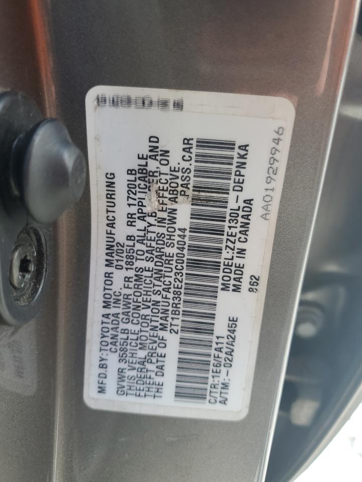 2003 Toyota Corolla Ce VIN: 2T1BR38E23C004044 Lot: 85301635