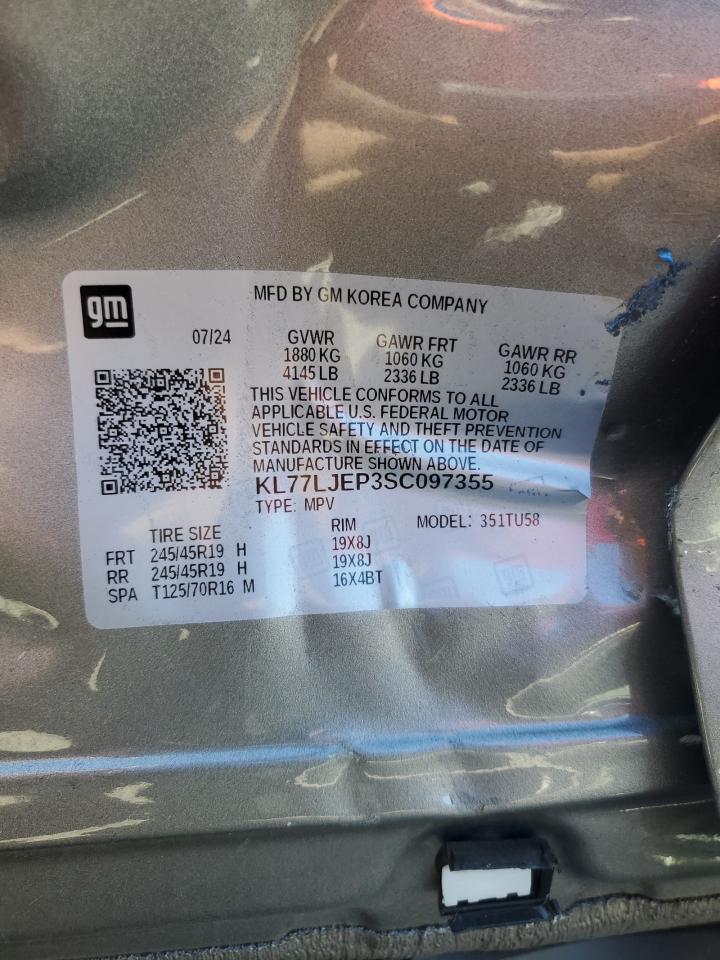 2025 Chevrolet Trax 2Rs VIN: KL77LJEP3SC097355 Lot: 85523095