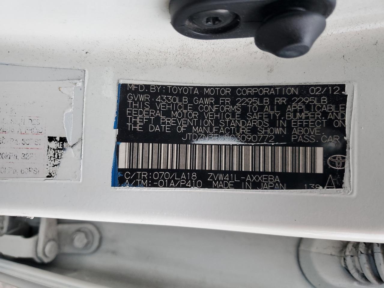 2012 Toyota Prius V VIN: JTDZN3EU6C3136884 Lot: 84296115