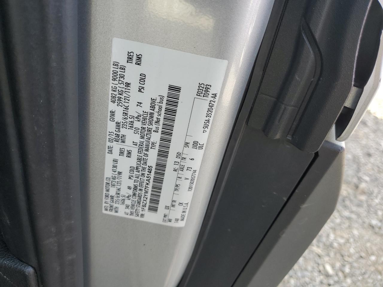 2015 Ford Transit T-350 VIN: 1FBZX2YM7FKA51485 Lot: 84965105