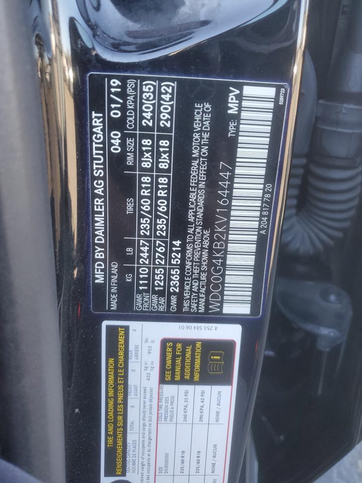 2019 Mercedes-Benz Glc 300 4Matic VIN: WDC0G4KB2KV164447 Lot: 86790015