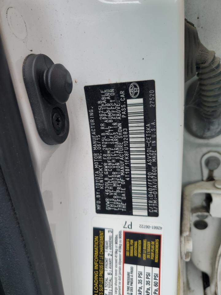 2015 Toyota Camry Le VIN: 4T1BF1FK8FU102083 Lot: 85676035