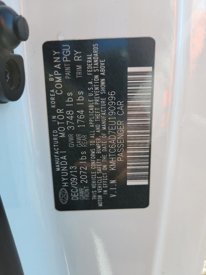 2014 Hyundai Veloster VIN: KMHTC6AD7EU190996 Lot: 87047815