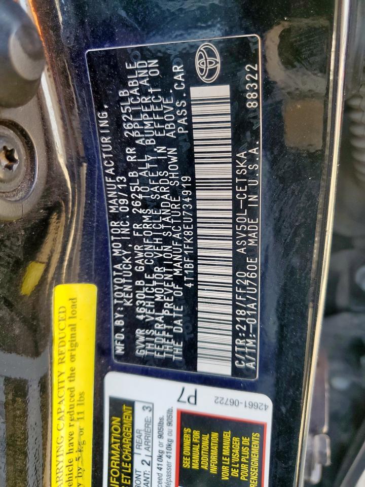 2014 Toyota Camry L VIN: 4T1BF1FK8EU734919 Lot: 84425135