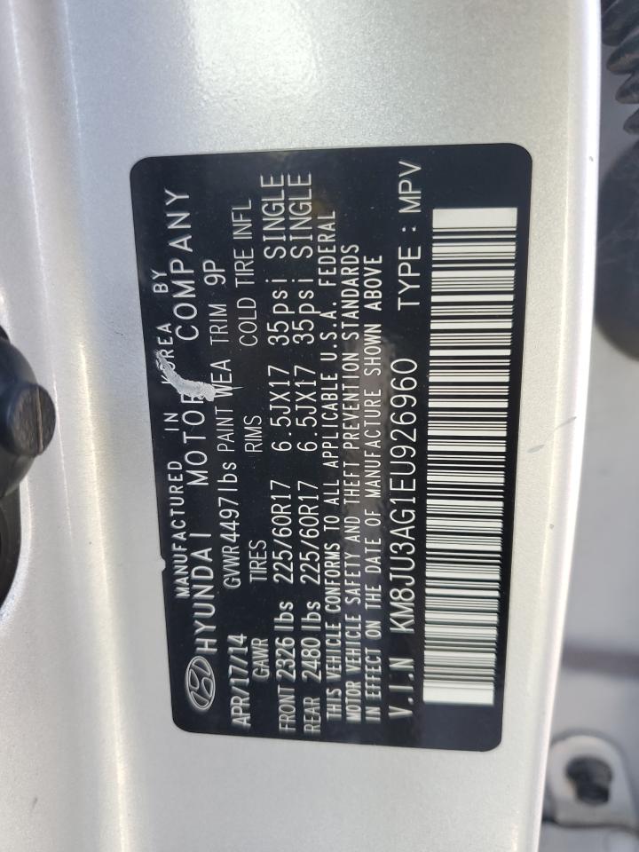 2014 Hyundai Tucson Gls VIN: KM8JU3AG1EU926960 Lot: 82277705