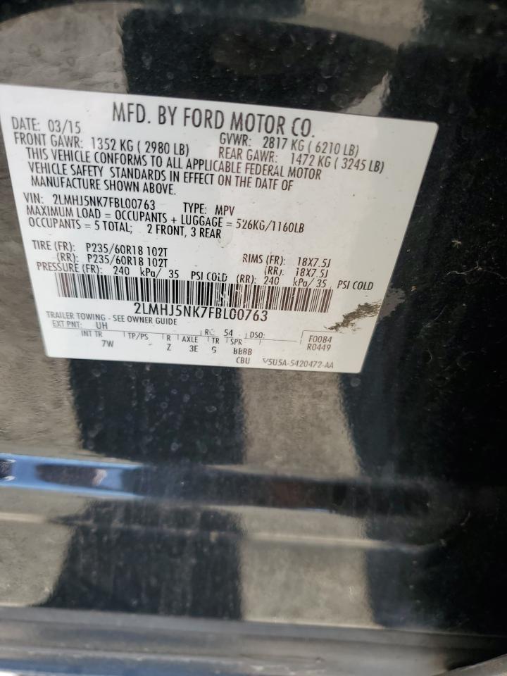 2015 Lincoln Mkt VIN: 2LMHJ5NK7FBL00763 Lot: 85210175