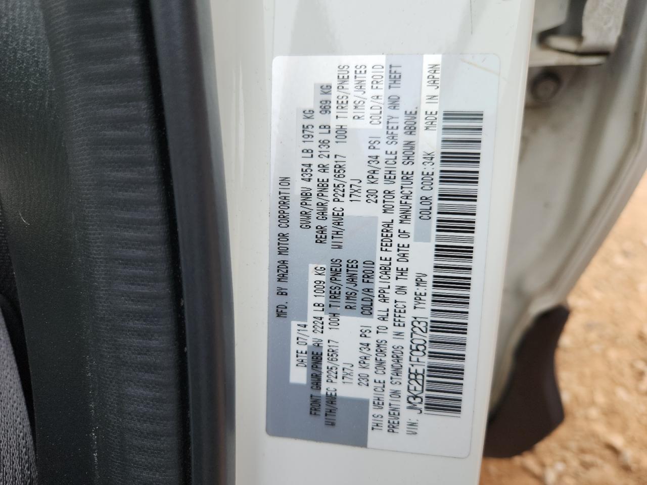 2015 Mazda Cx-5 Sport VIN: JM3KE2BE1F0507231 Lot: 85647255