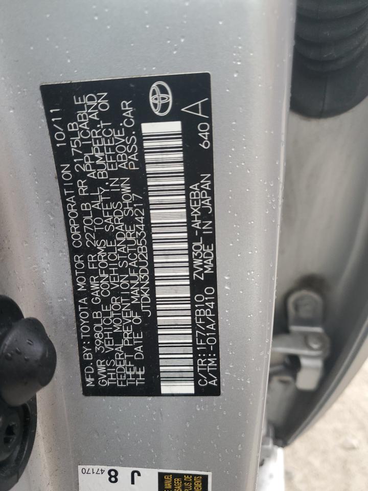 2011 Toyota Prius VIN: JTDKN3DU2B5344217 Lot: 82379865