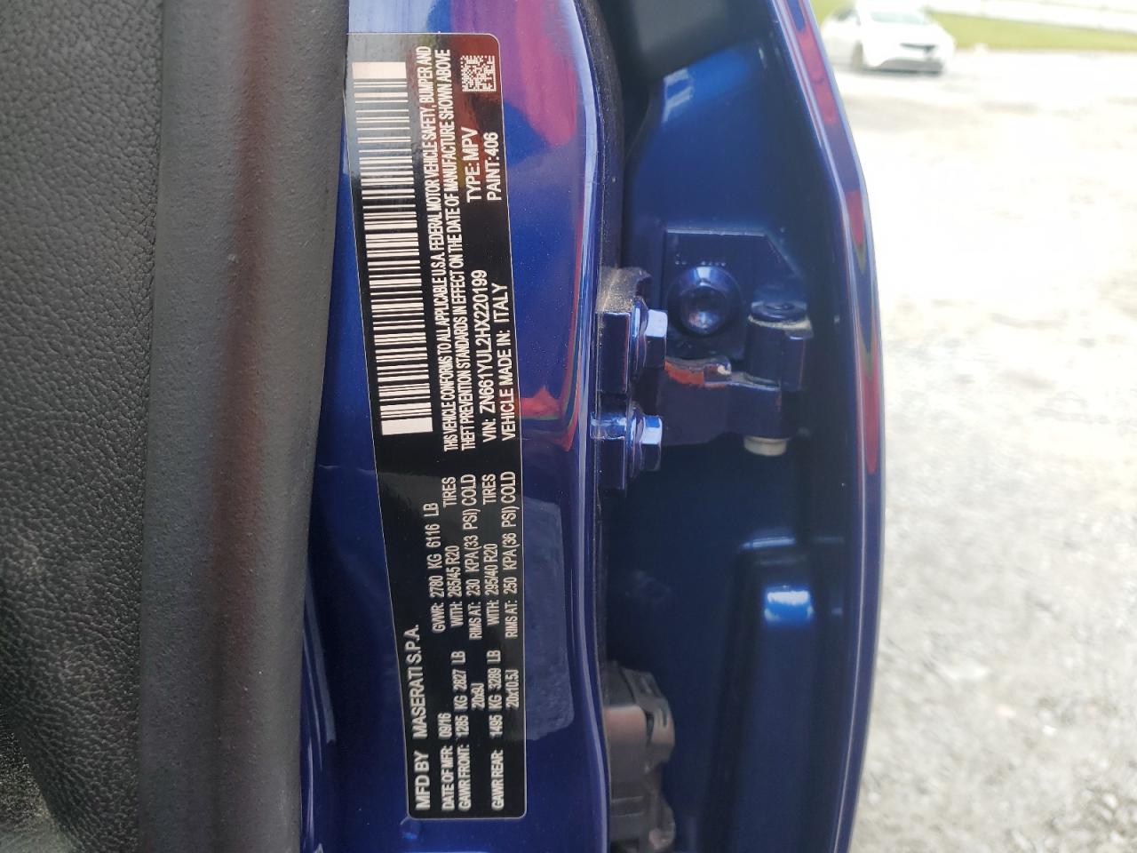 2017 Maserati Levante S Luxury VIN: ZN661YUL2HX220199 Lot: 81839685