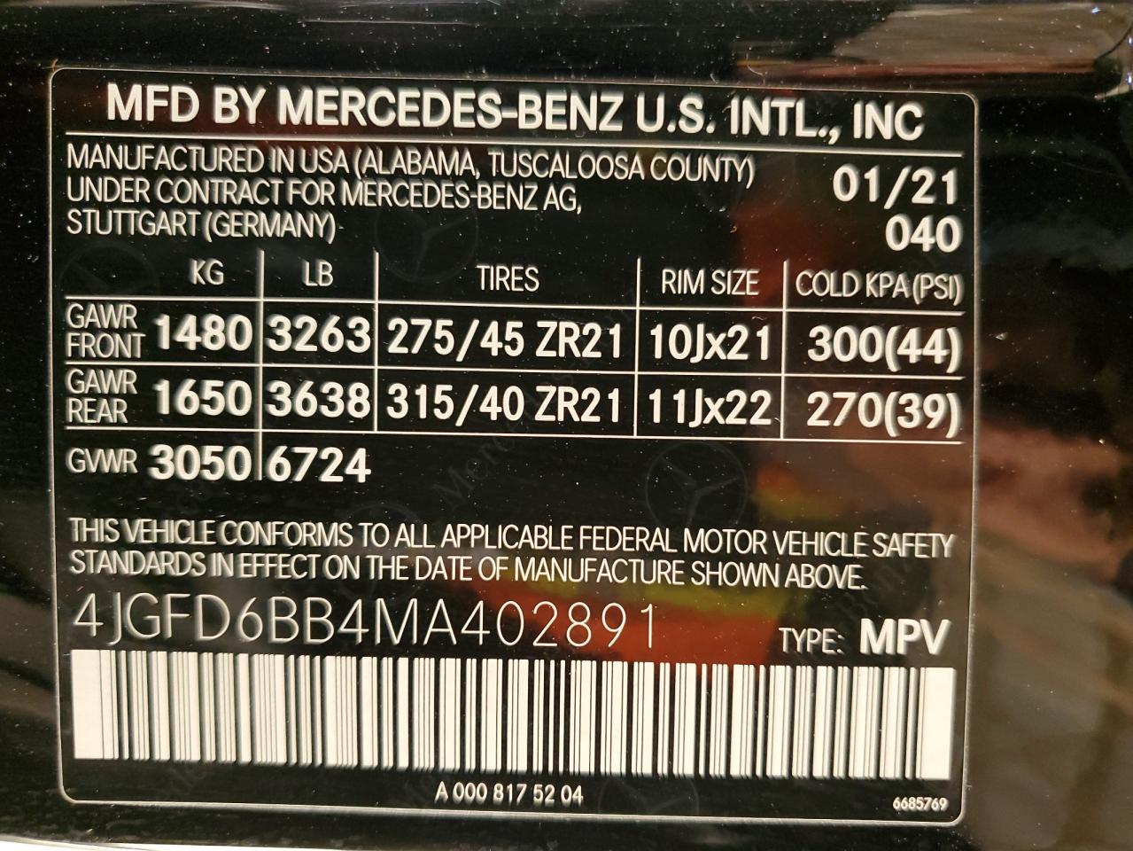 2021 Mercedes-Benz Gle Coupe Amg 53 4Matic VIN: 4JGFD6BB4MA402891 Lot: 85665725