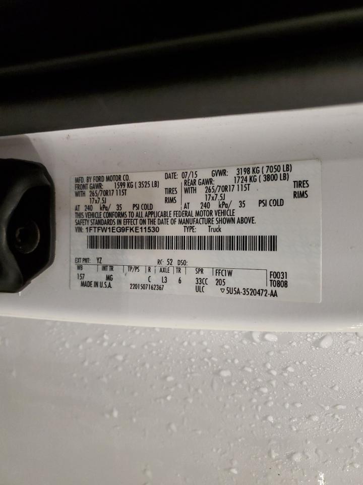 2015 Ford F150 Supercrew VIN: 1FTFW1EG9FKE11530 Lot: 86660015