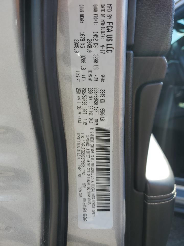 2017 Jeep Grand Cherokee Limited VIN: 1C4RJFBG5HC879538 Lot: 85558225