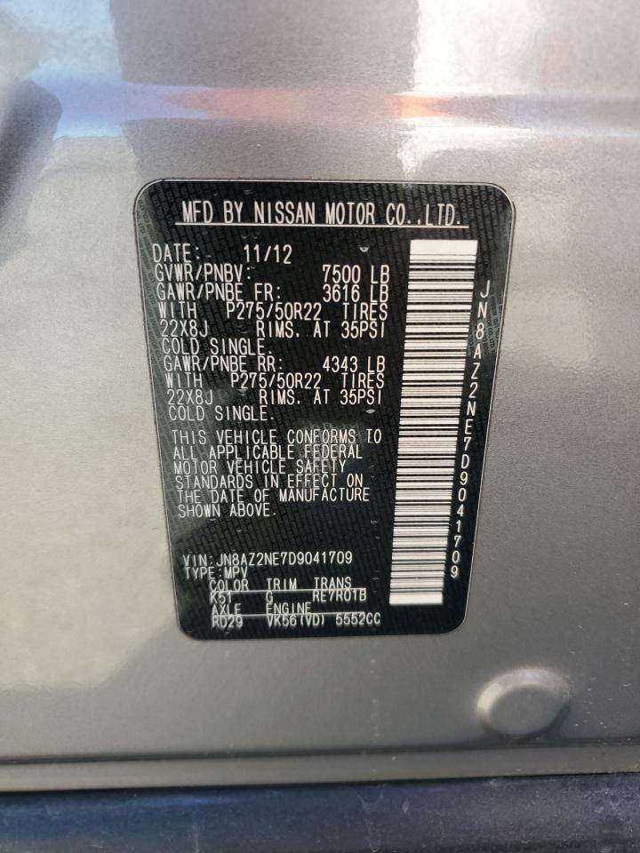 2013 Infiniti Qx56 VIN: JN8AZ2NE7D9041709 Lot: 87218575