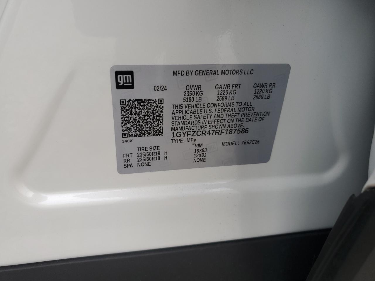 2024 Cadillac Xt4 Premium Luxury VIN: 1GYFZCR47RF187586 Lot: 81956125