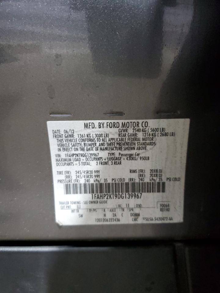 2013 Ford Taurus Sho VIN: 1FAHP2KT9DG139967 Lot: 90393515