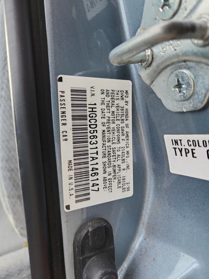 1996 Honda Accord Lx VIN: 1HGCD5631TA146147 Lot: 91059035