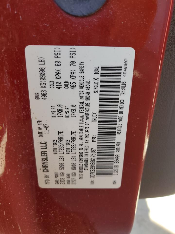 2008 Dodge Ram 2500 VIN: 3D7KS29A58G175187 Lot: 90629495