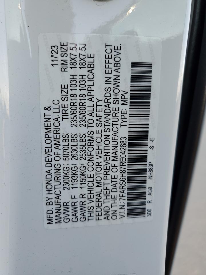 2024 Honda Cr-V Sport-L VIN: 7FARS6H87RE042683 Lot: 82719785