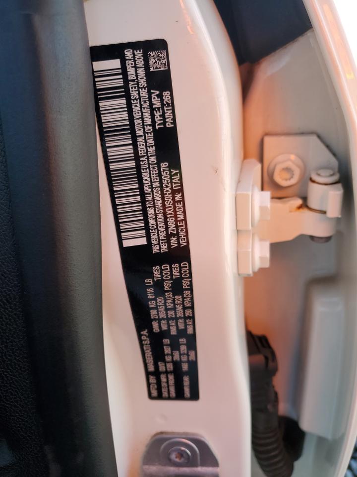 2017 Maserati Levante Sport VIN: ZN661XUS0HX250576 Lot: 91205895