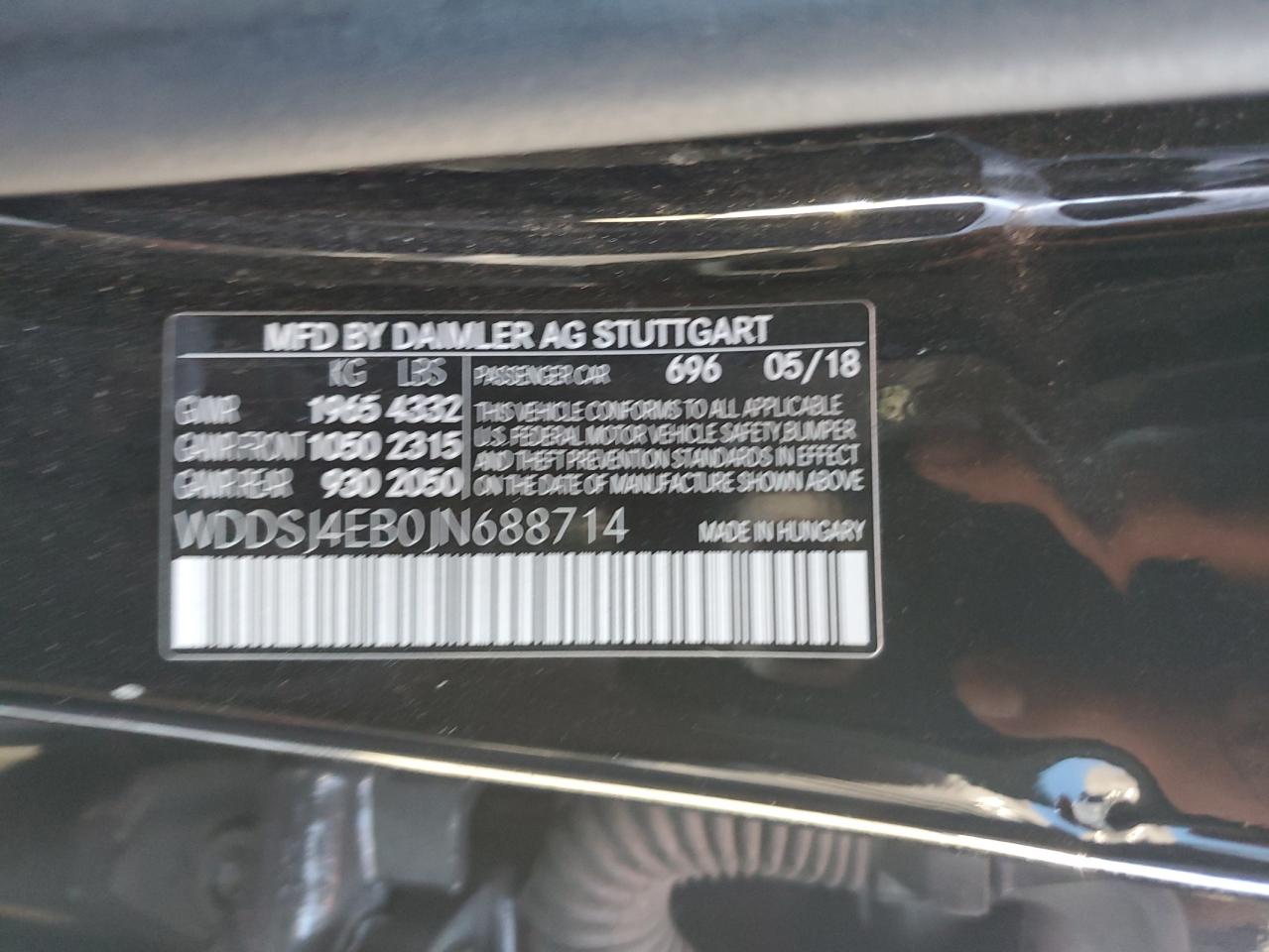 2018 Mercedes-Benz Cla 250 VIN: WDDSJ4EB0JN688714 Lot: 82783515