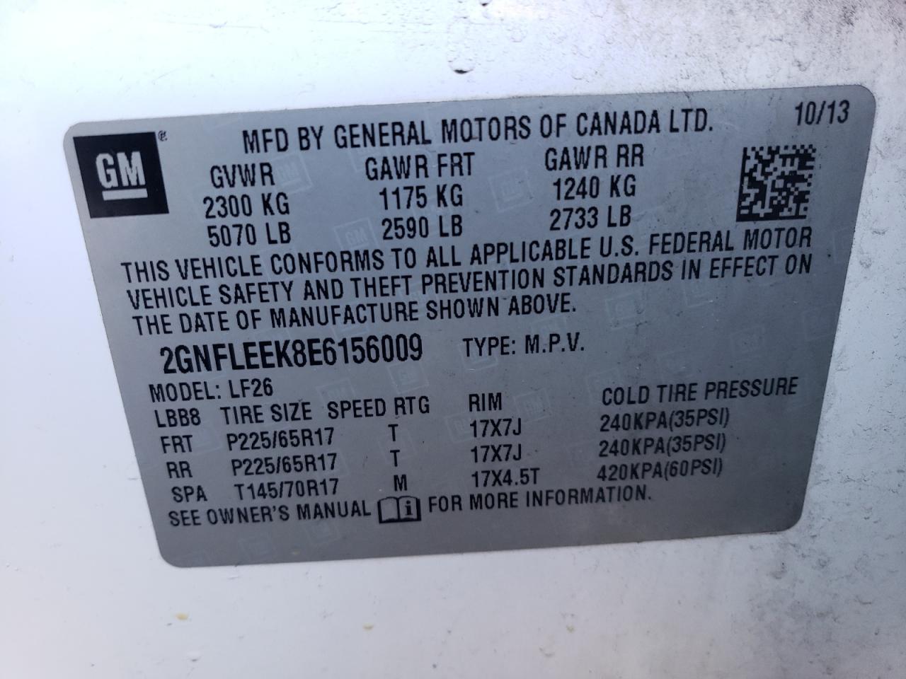 2014 Chevrolet Equinox Ls VIN: 2GNFLEEK8E6156009 Lot: 82331985
