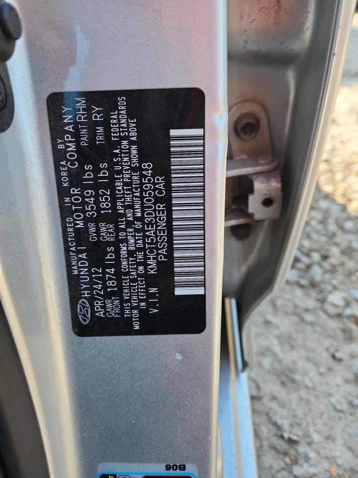 2013 Hyundai Accent Gls VIN: KMHCT5AE3DU059548 Lot: 84811335