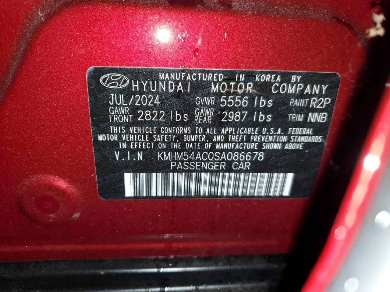 2025 Hyundai Ioniq 6 Limited VIN: KMHM54AC0SA086678 Lot: 89561175