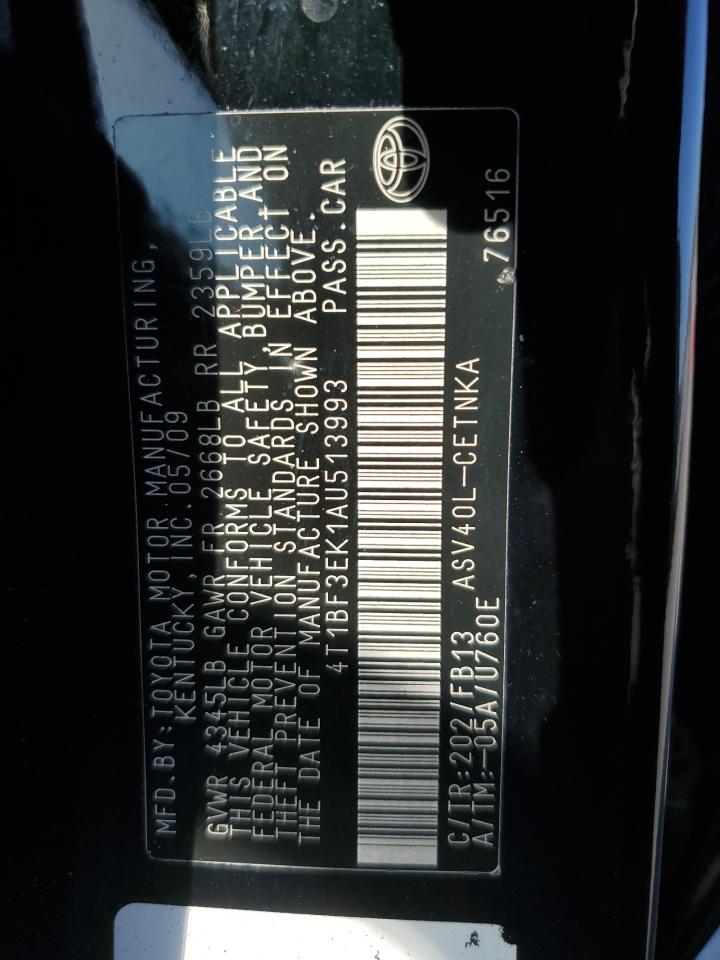 2010 Toyota Camry Base VIN: 4T1BF3EK1AU513993 Lot: 82391545