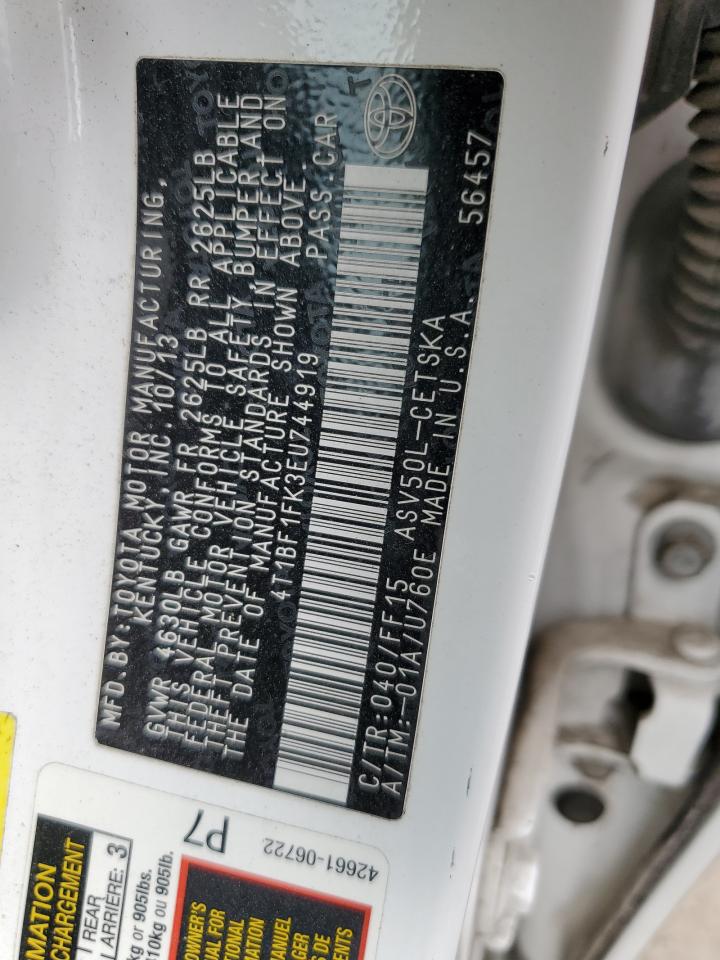 2014 Toyota Camry L VIN: 4T1BF1FK3EU744919 Lot: 84733435