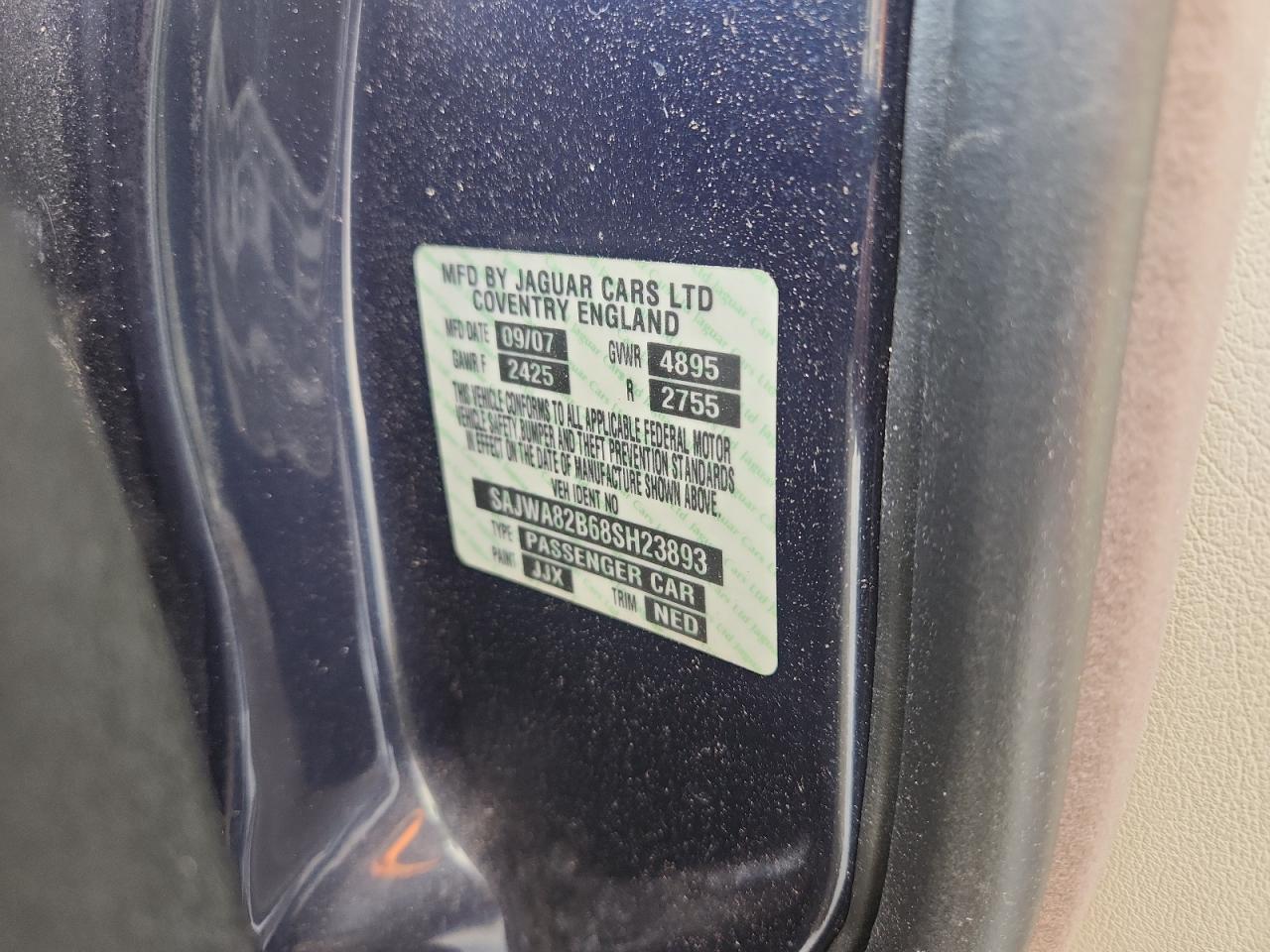 2008 Jaguar Xj Vanden Plas VIN: SAJWA82B68SH23893 Lot: 84940895