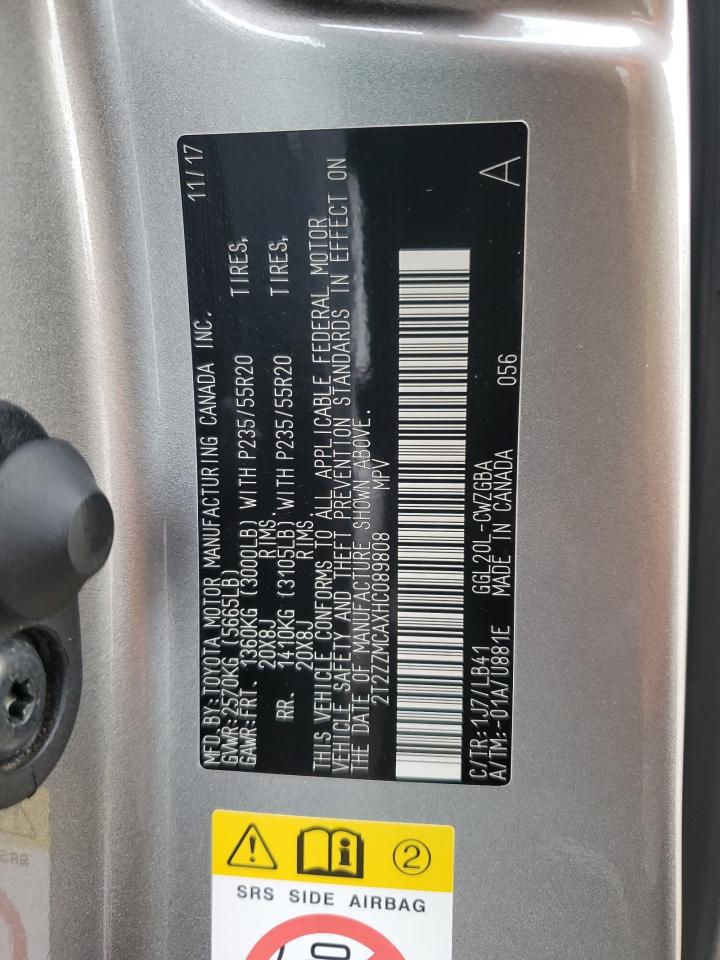 2017 Lexus Rx 350 Base VIN: 2T2ZZMCAXHC089808 Lot: 82716195