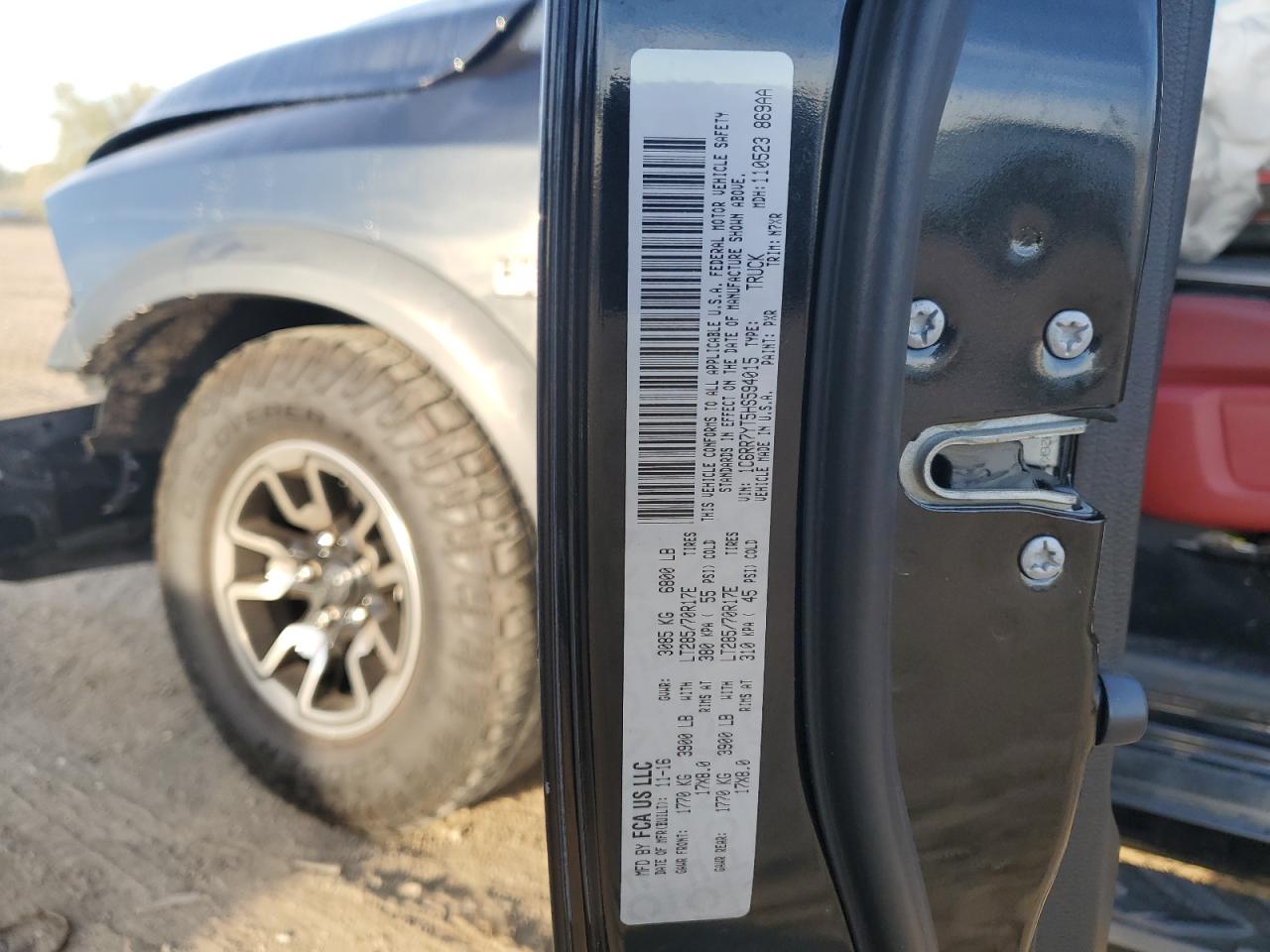 2017 Ram 1500 Rebel VIN: 1C6RR7YT5HS594015 Lot: 84951425