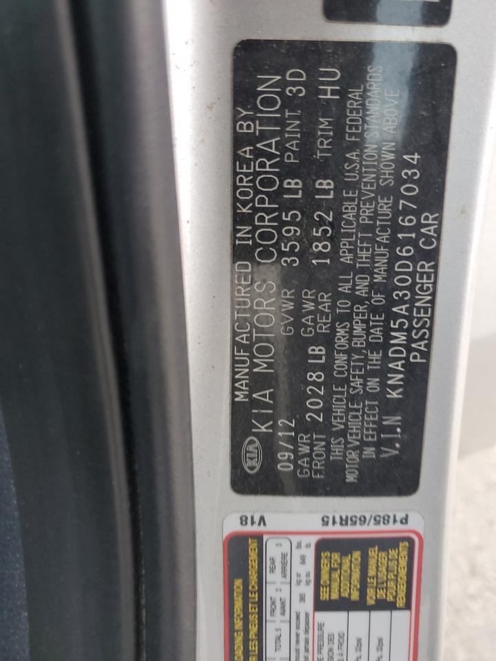 2013 Kia Rio Lx VIN: KNADM5A30D6167034 Lot: 89917115