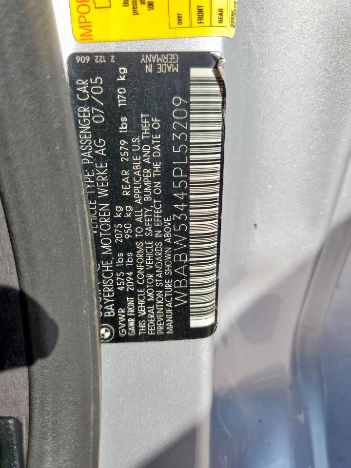 2005 BMW 330 Ci VIN: WBABW53445PL53209 Lot: 82315525