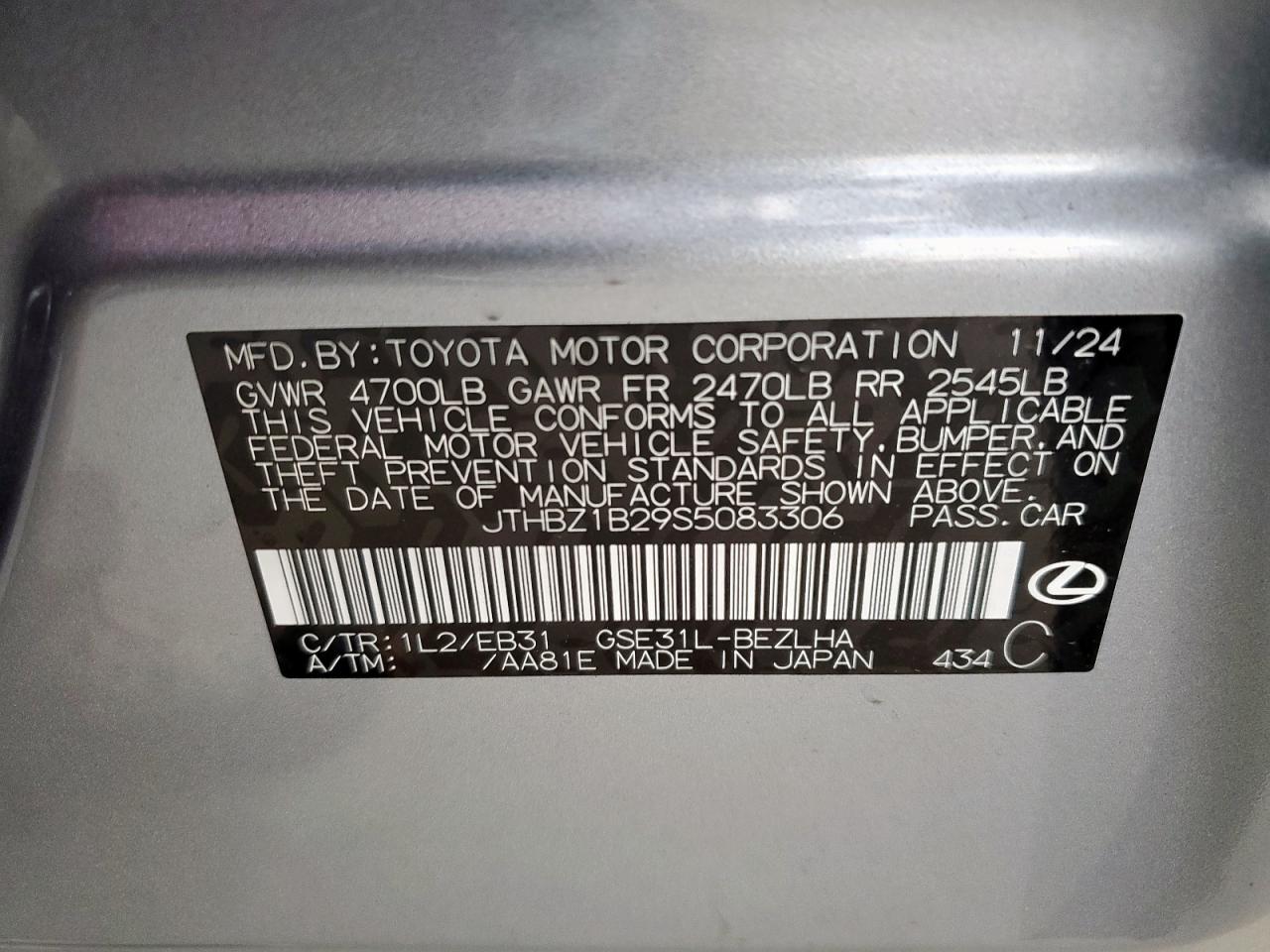 2025 Lexus Is 350 F Sport Design VIN: JTHBZ1B29S5083306 Lot: 81888265