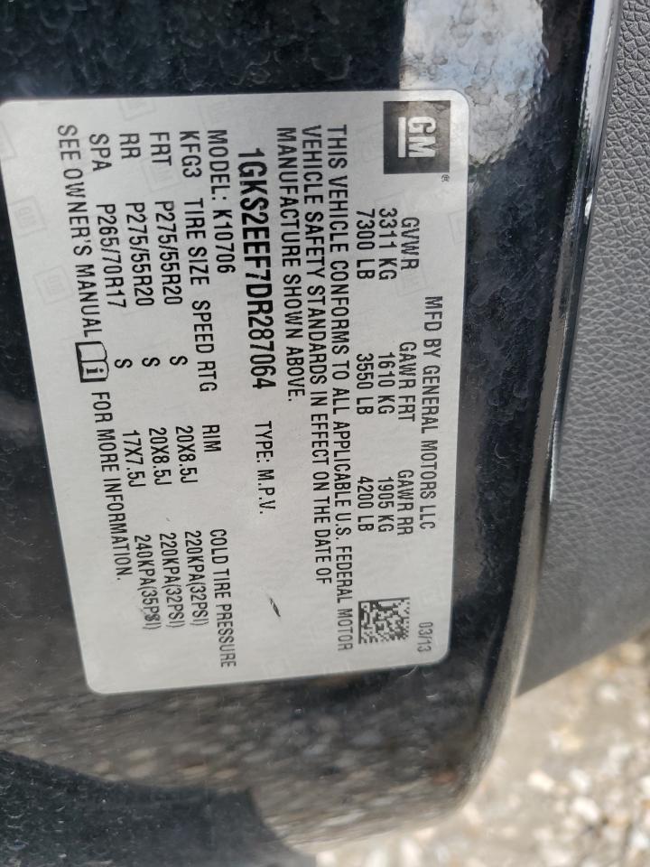 2013 GMC Yukon Denali VIN: 1GKS2EEF7DR287064 Lot: 82192965