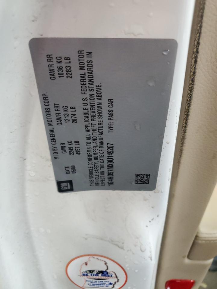 2009 Buick Lucerne Cxl VIN: 1G4HD57MX9U149207 Lot: 89538815