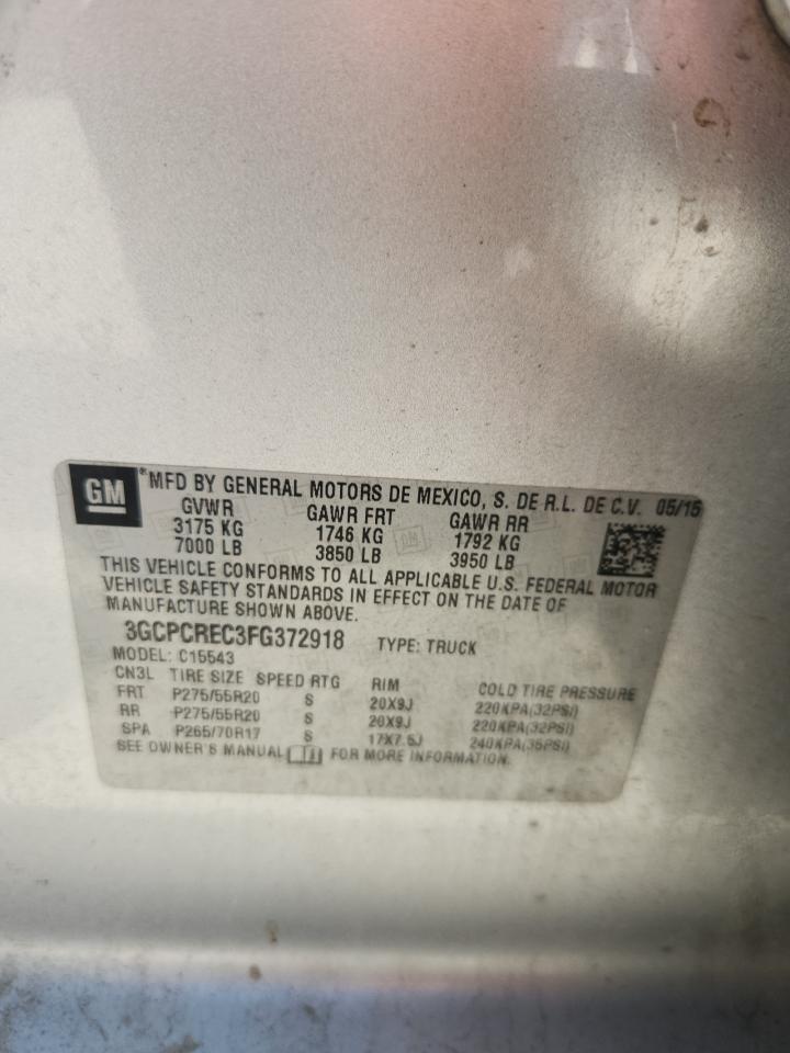 2015 Chevrolet Silverado C1500 Lt VIN: 3GCPCREC3FG372918 Lot: 86066485