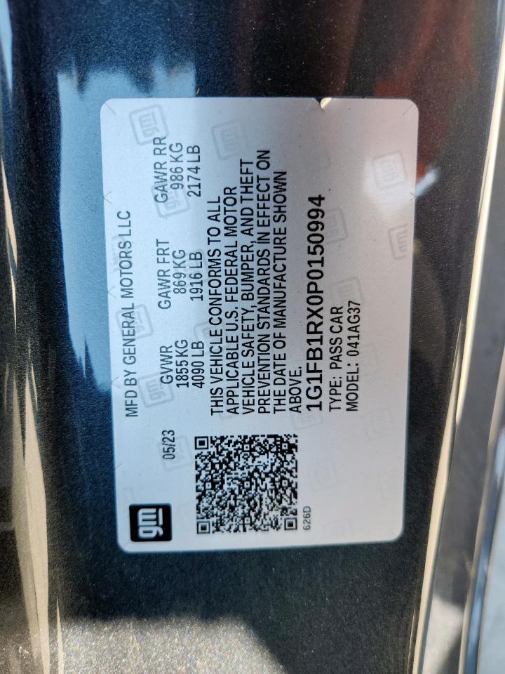 2023 Chevrolet Camaro Ls VIN: 1G1FB1RX0P0150994 Lot: 82349405